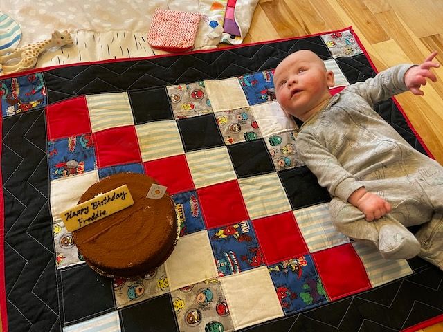 Baby and a cake